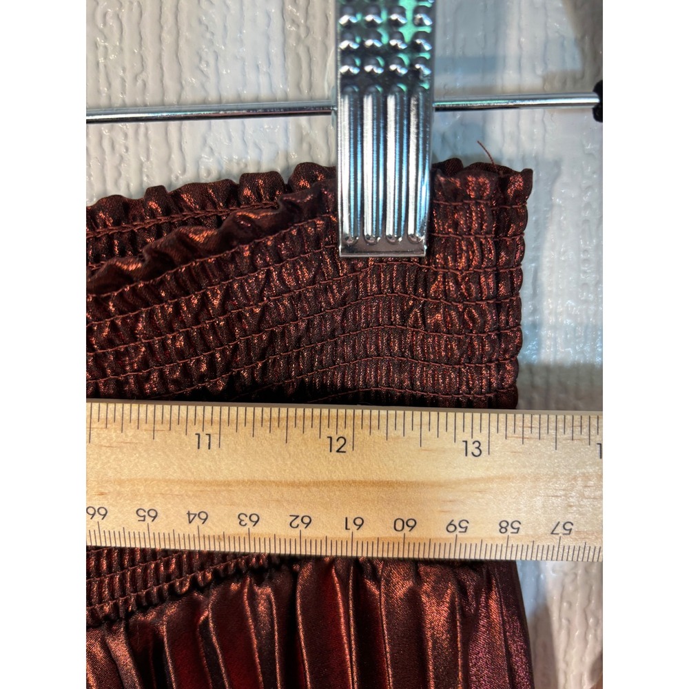 House of Harlow 1960 Pleated Shimmering Copper Party Skirt Sz M Fall - Picture 9 of 15